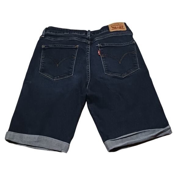 Levi's Strauss Womens Dark Wash Low-Rise Stretch Denim Cuffed Bermuda  28Wx9L - Picture 2 of 9